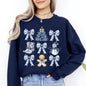 Blue Christmas, Snowman, Christmas Tree, Delft, Coquette, Floral, Santa, Classic Sweatshirt