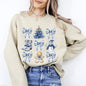 Blue Christmas, Snowman, Christmas Tree, Delft, Coquette, Floral, Santa, Classic Sweatshirt