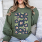 Blue Wildflower Allover Floral, Vintage Boho, Nature Sweatshirt