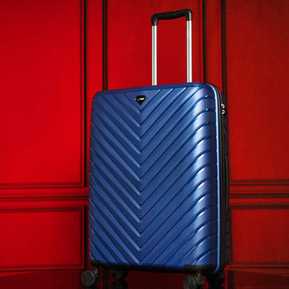 28-inch Blue Hardcase Roller Luggage with 360° Wheels & TSA Lock