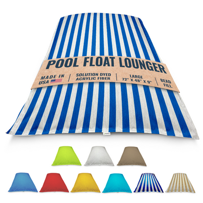 Pool Float Bean Bag Lounger - Extra Large No Air Inflation needed, Made in USA