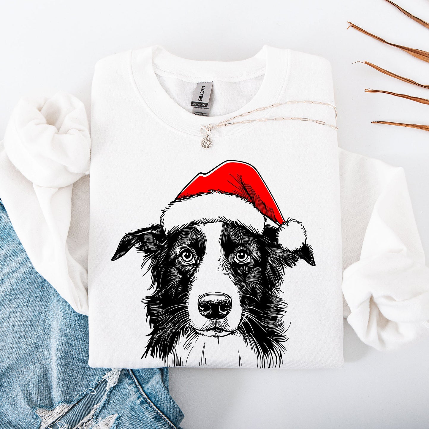 Border Collie, Santa, Dog, Christmas, Dog Lover, Pet Sweatshirt