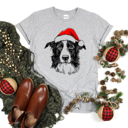 Border Collie, Santa, Dog, Christmas, Dog Lover, Pet T-Shirt Comfort Colors T-Shirt