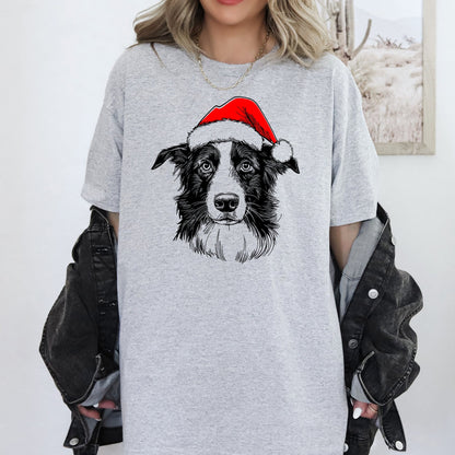 Border Collie, Santa, Dog, Christmas, Dog Lover, Pet T-Shirt Comfort Colors T-Shirt