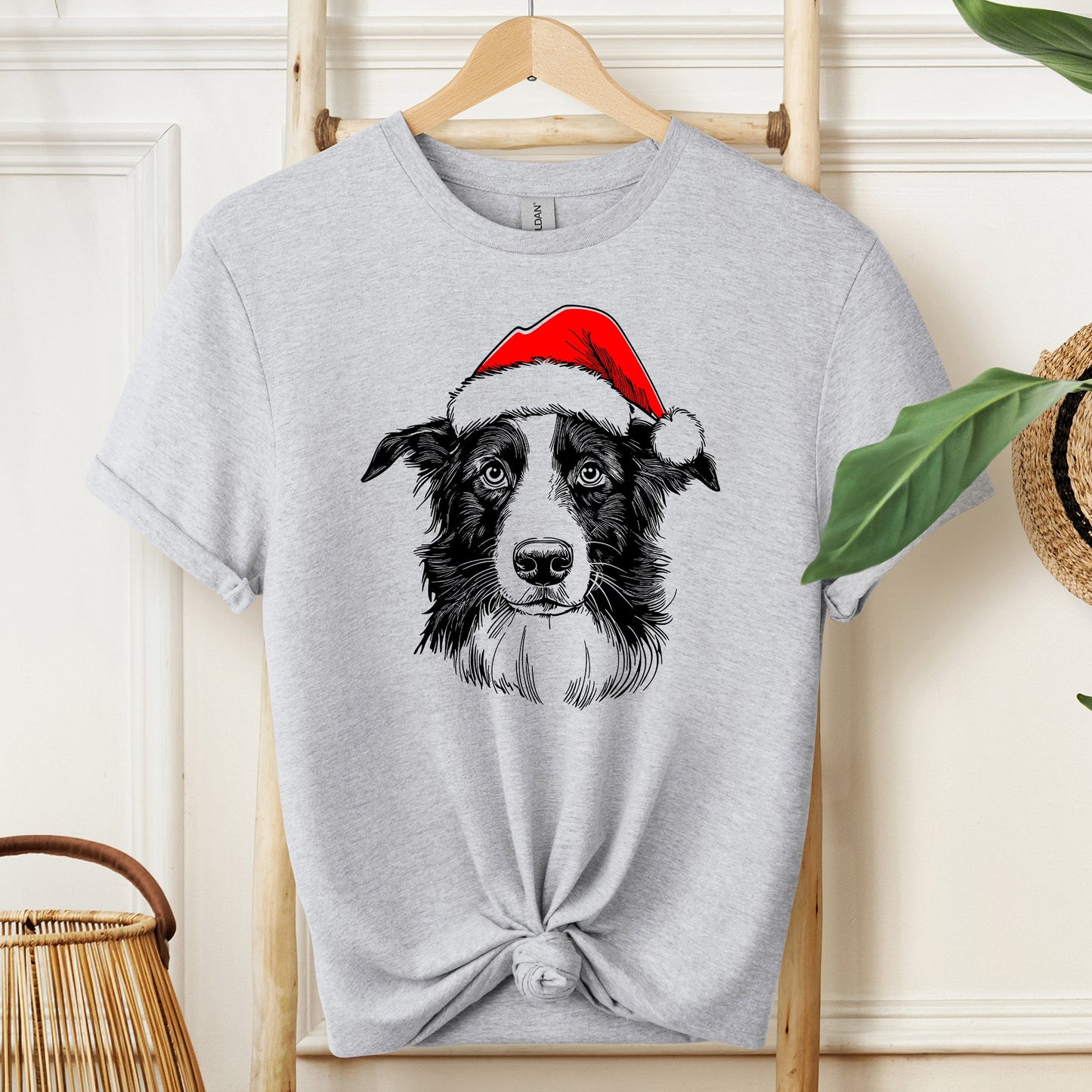 Border Collie, Santa, Dog, Christmas, Dog Lover, Pet T-Shirt Comfort Colors T-Shirt