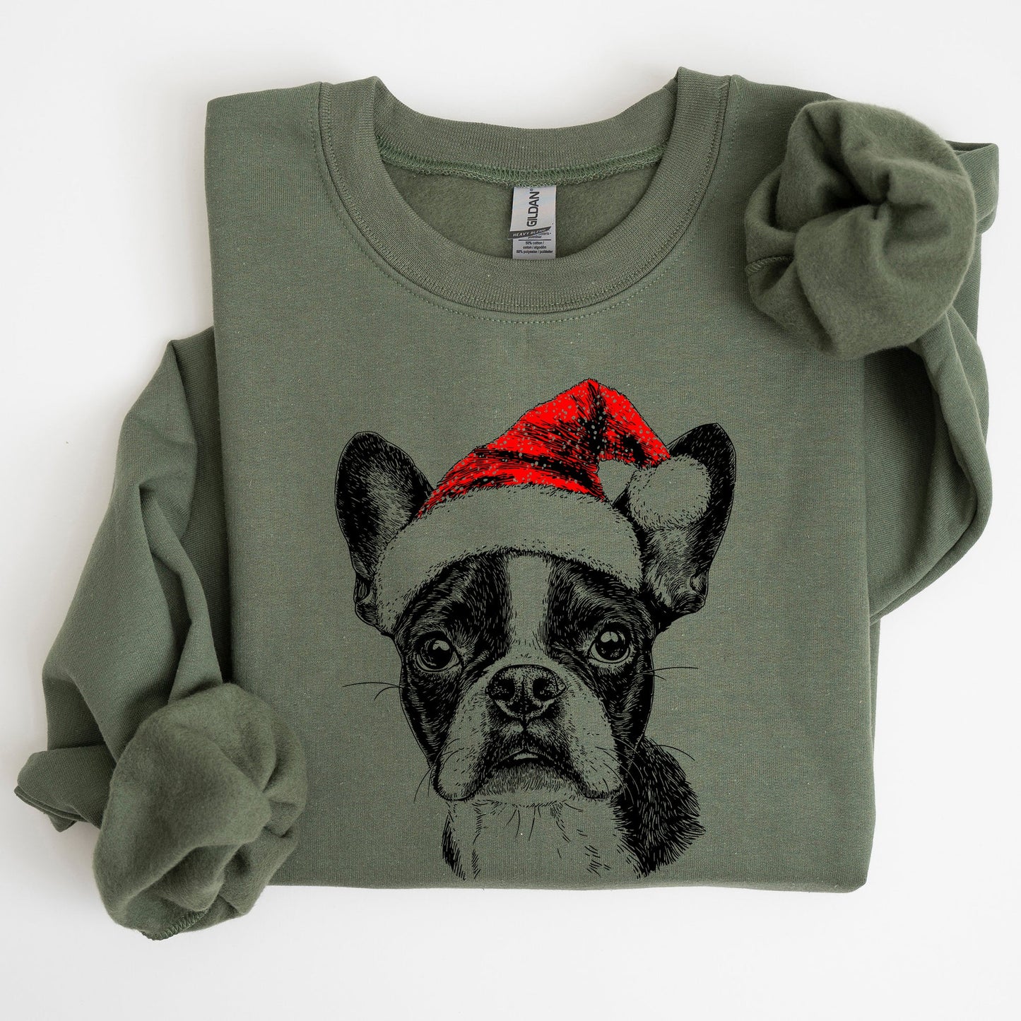 Boston Terrier, Santa, Dog, Christmas, Dog Lover, Pet Sweatshirt