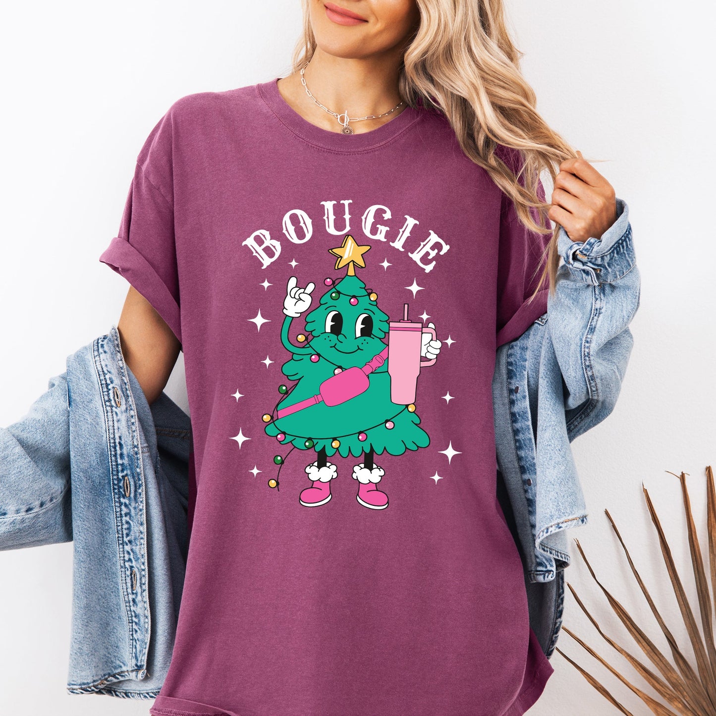 Bougie Christmas Tree, Santa, Winter, Snow, Xmas Tshirt Comfort Colors T-Shirt