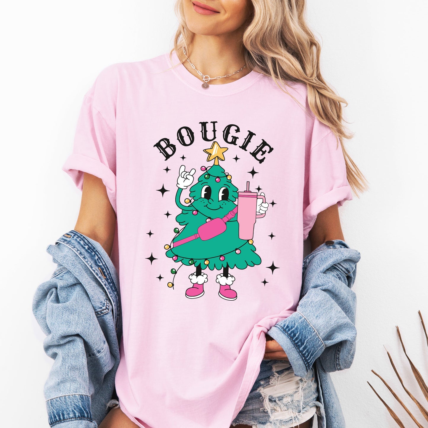 Bougie Christmas Tree, Santa, Winter, Snow, Xmas Tshirt Comfort Colors T-Shirt