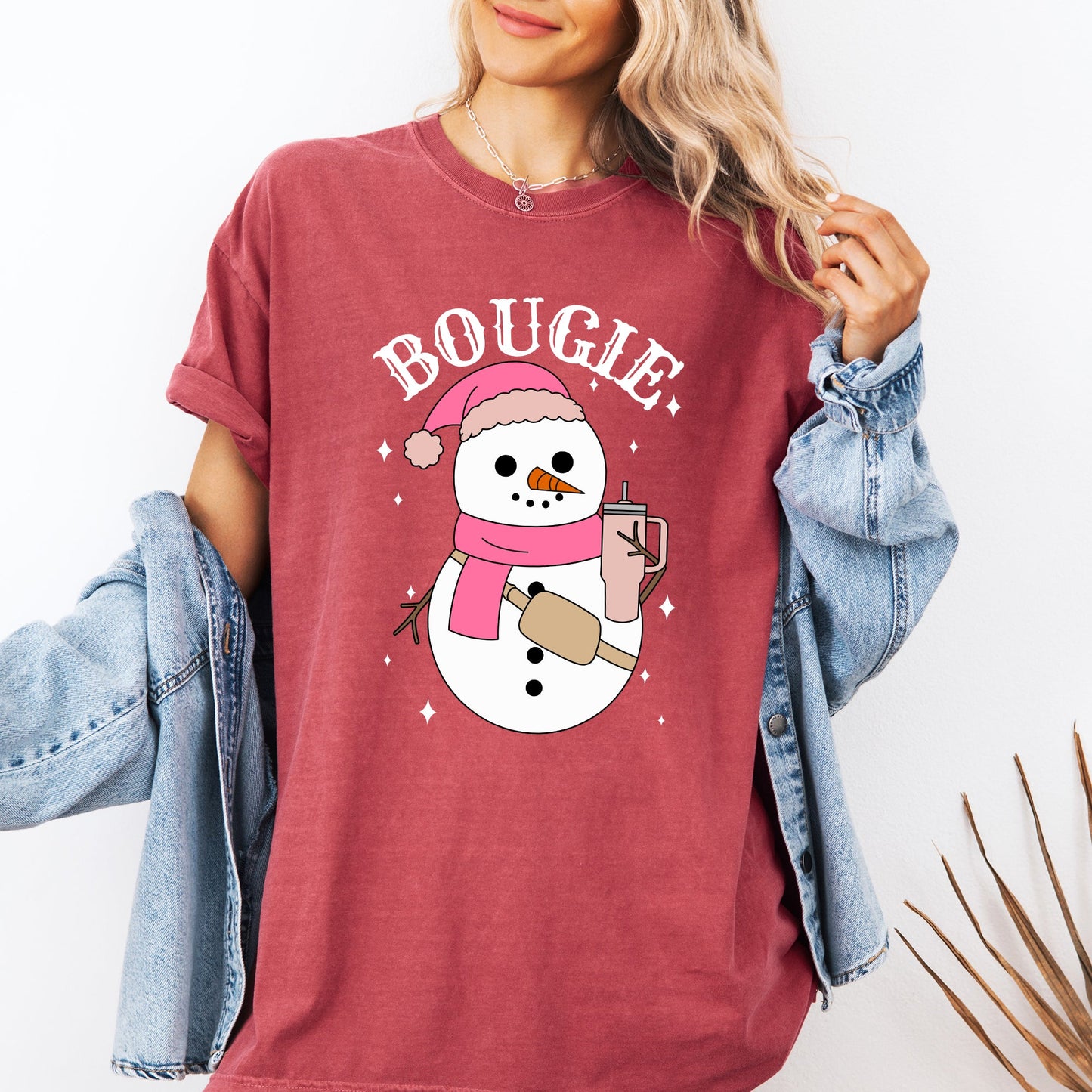 Bougie Snowman, Christmas, Santa, Winter, Snow, Xmas Tshirt Comfort Colors T-Shirt