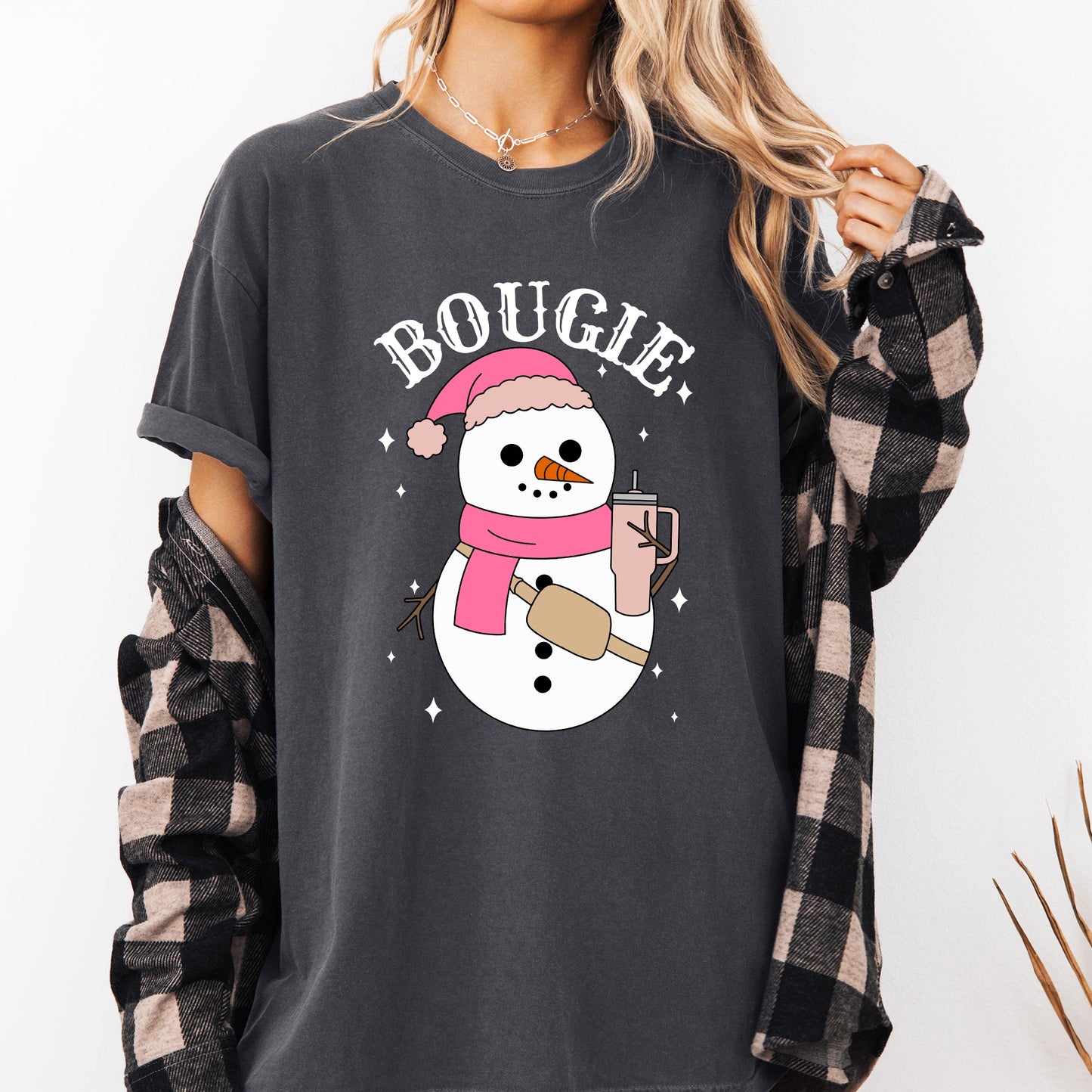 Bougie Snowman, Christmas, Santa, Winter, Snow, Xmas Tshirt Comfort Colors T-Shirt