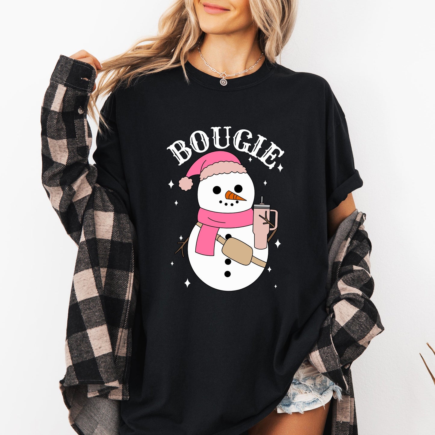 Bougie Snowman, Christmas, Santa, Winter, Snow, Xmas Tshirt Comfort Colors T-Shirt
