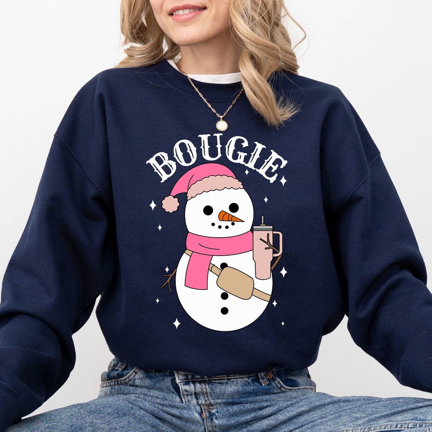 Bougie Snowman, Christmas, Santa, Winter, Snow, Xmas Sweatshirt