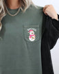 Bougie Snowman, Pocket, Bouji, Christmas, Santa, Winter, Snow, Xmas Pocket Tee Comfort Colors T-Shirt