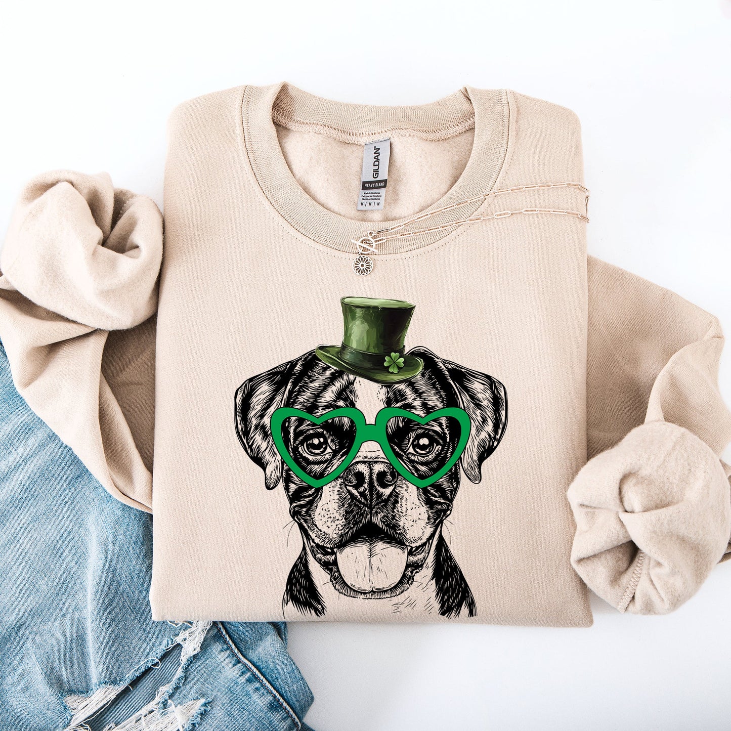 Boxer, Adorable Dog, St Patrick's Day, Lucky, Irish Sweatshirt