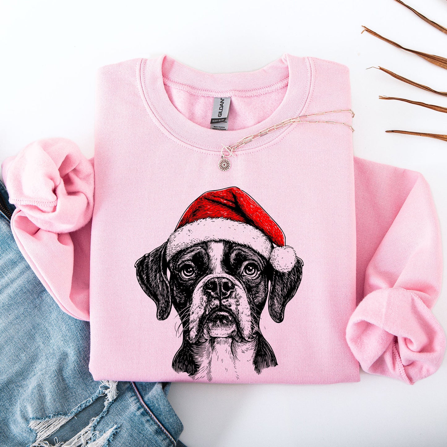 Boxer, Santa, Dog, Christmas, Dog Lover, Pet Sweatshirt