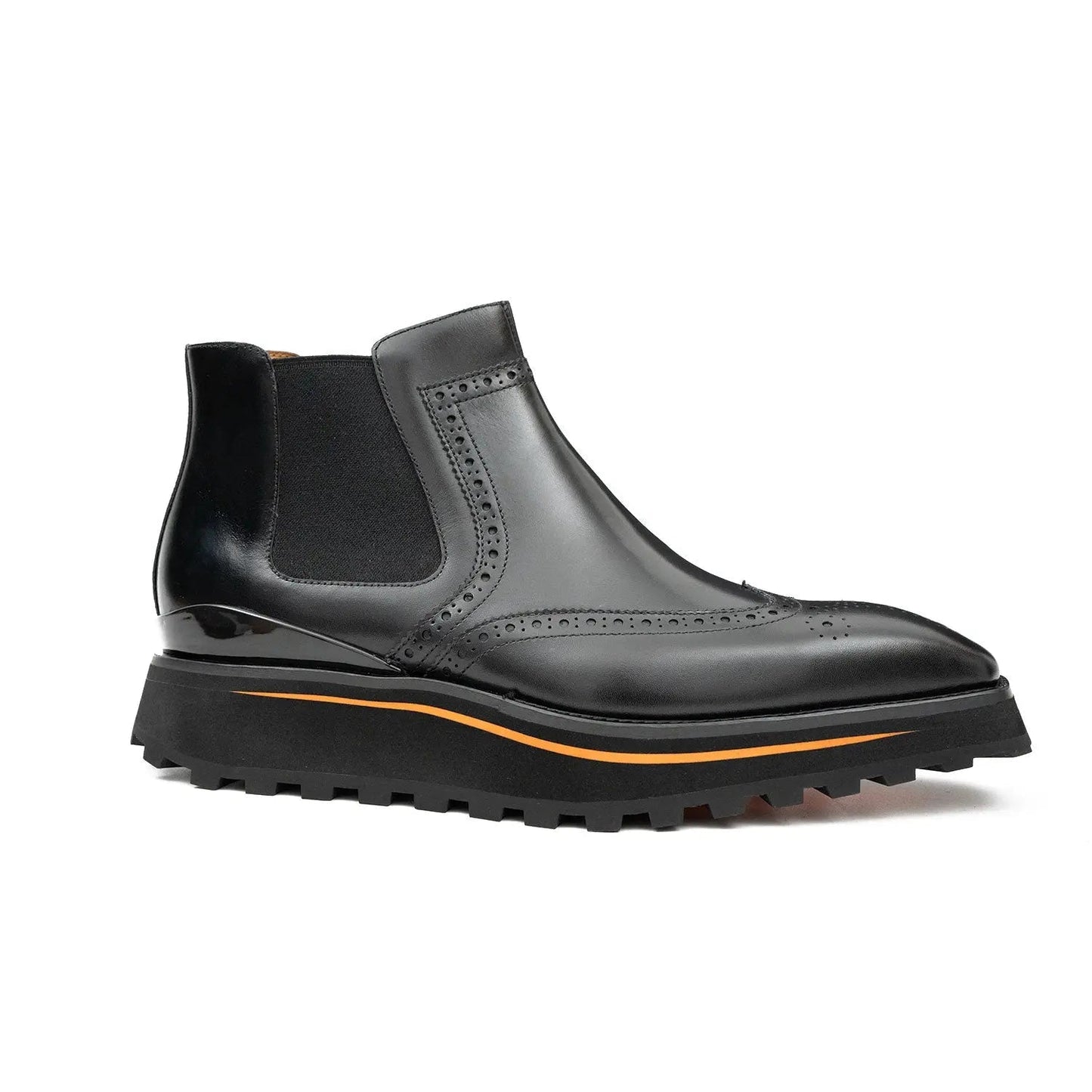 Brogue Thick-Soled Chelsea Boot 2891 Black