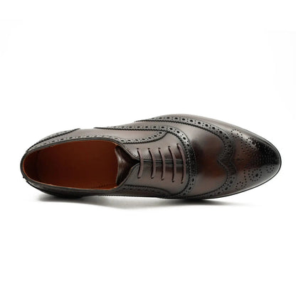 Brown Men's Goodyear Welted Brogue Leather Shoes