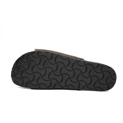 Brown Single - Strap Slide Sandals