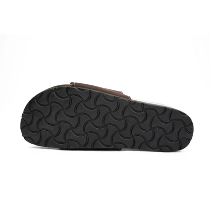 Brown Single - Strap Slide Sandals