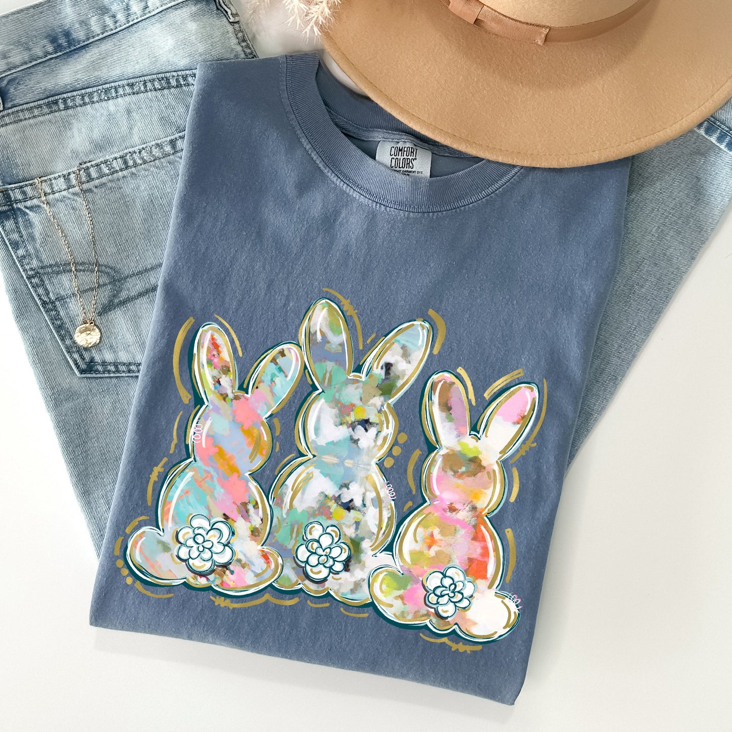 Brushstroke, Easter, Peter Cottontail, Watercolor Tshirt Comfort Colors T-Shirt