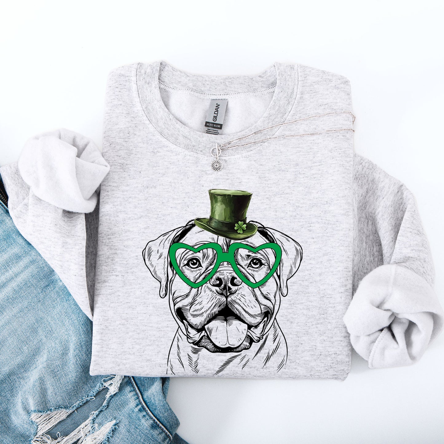 Bull Mastiff, Adorable Dog, St Patrick's Day, Lucky, Irish Sweatshirt