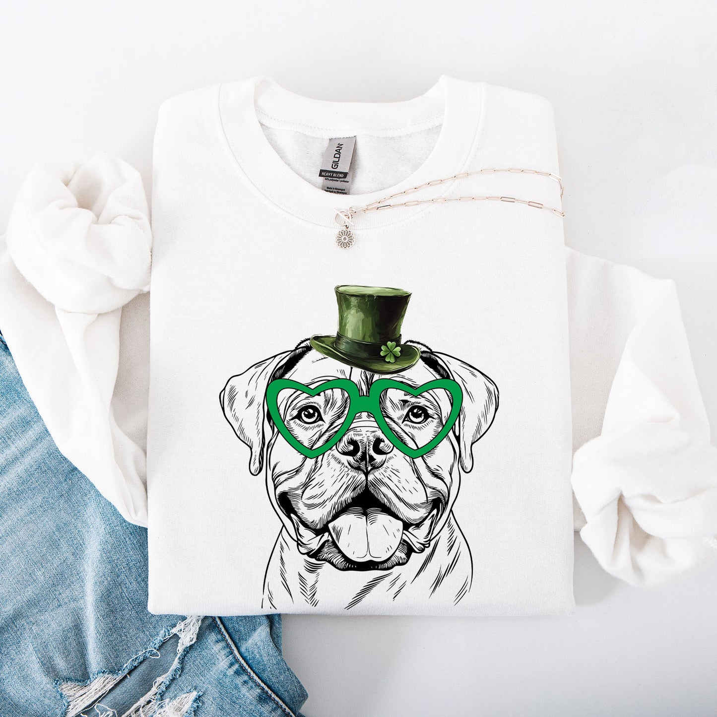 Bull Mastiff, Adorable Dog, St Patrick's Day, Lucky, Irish Sweatshirt
