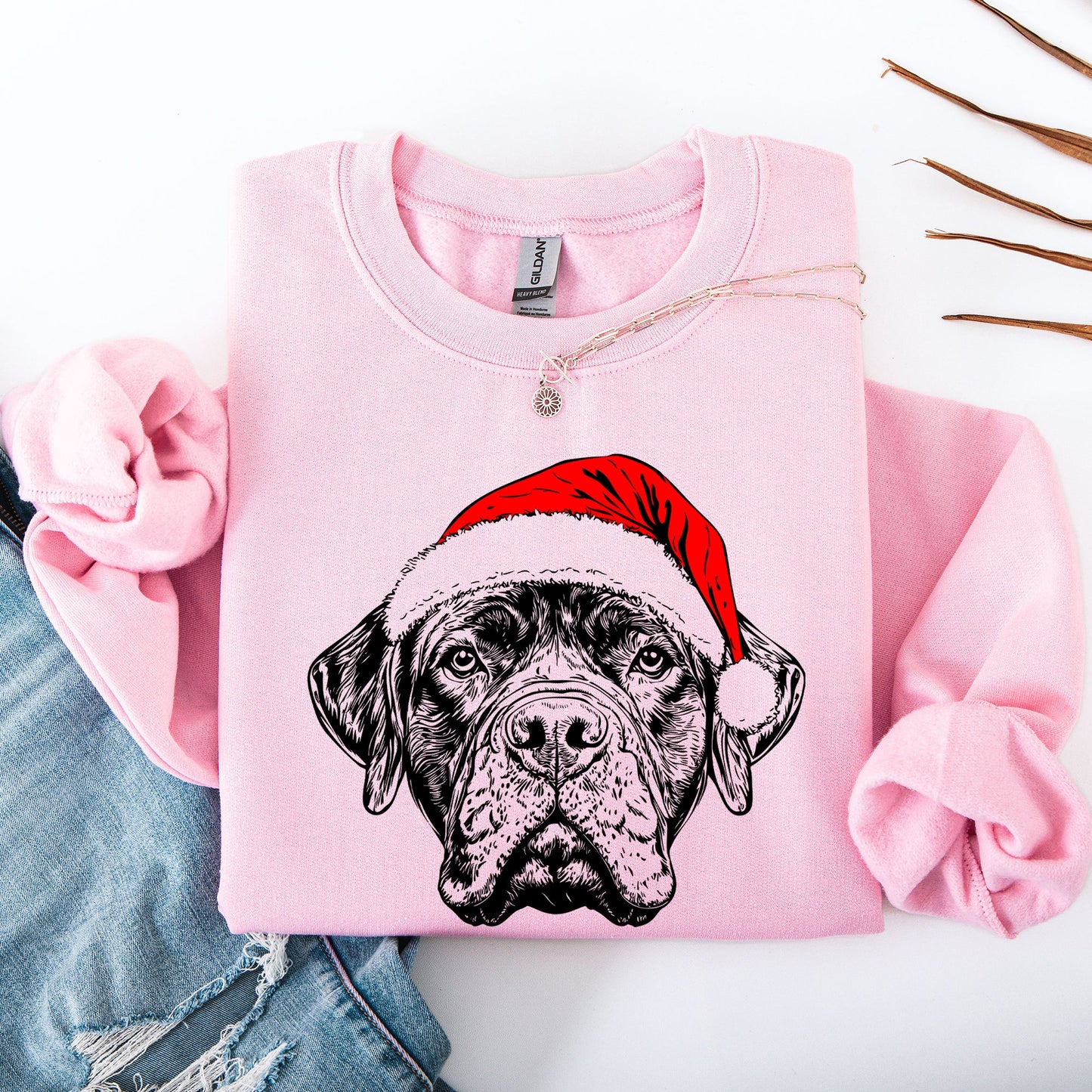 Bull Mastiff, Santa, Dog, Christmas, Dog Lover, Pet Sweatshirt