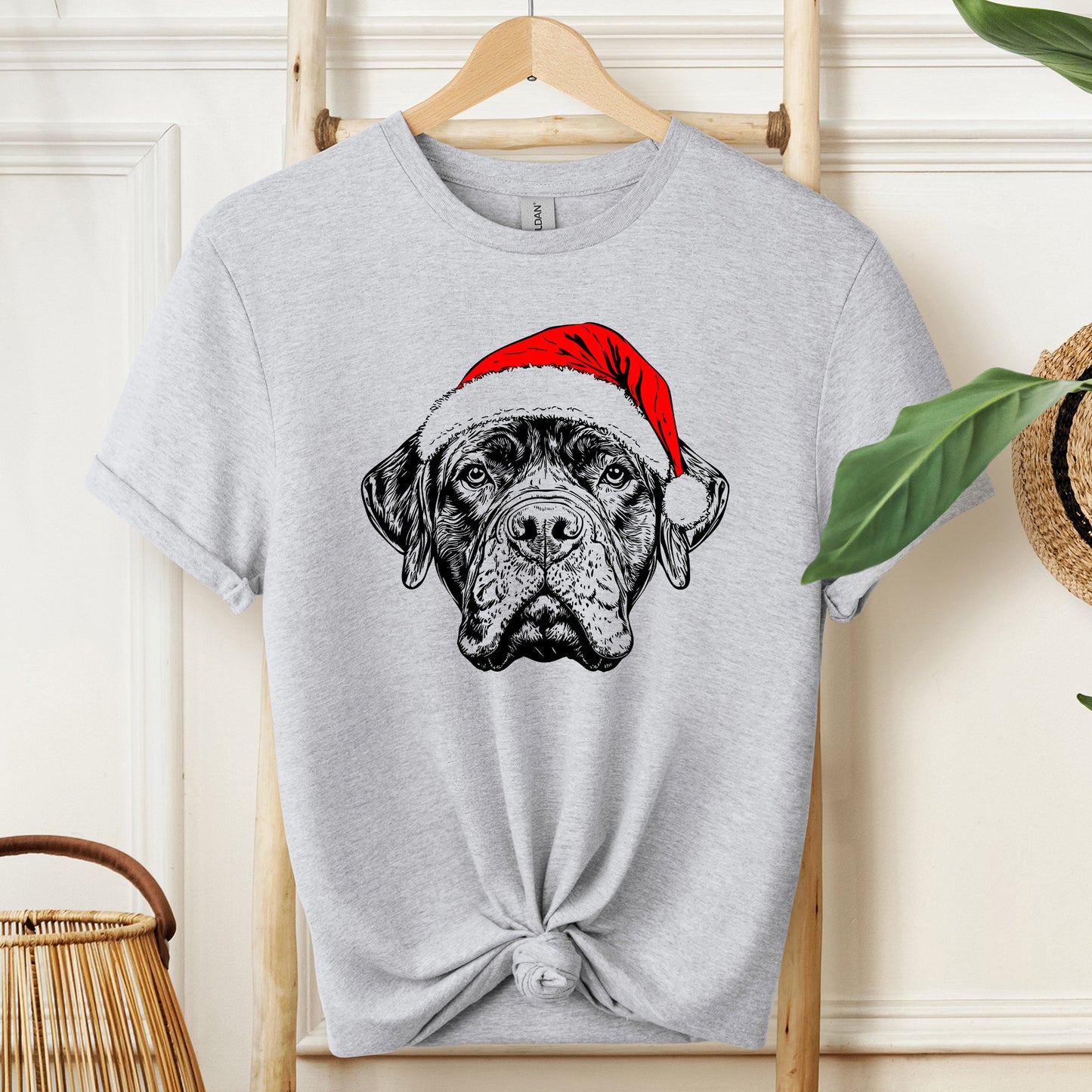 Bull Mastiff, Santa, Dog, Christmas, Dog Lover, Pet T-Shirt Comfort Colors T-Shirt