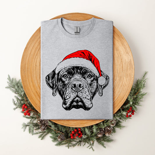 Bull Mastiff, Santa, Dog, Christmas, Dog Lover, Pet T-Shirt Comfort Colors T-Shirt