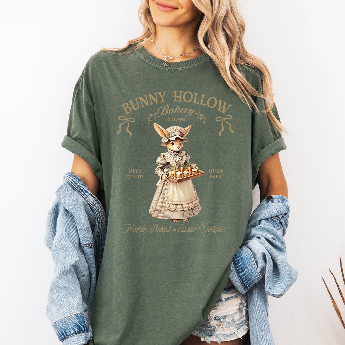 Bunny Hollow Bakery, Adorable, Easter, Bunny, Jesus, Rabbit, Holiday Tshirt Comfort Colors T-Shirt