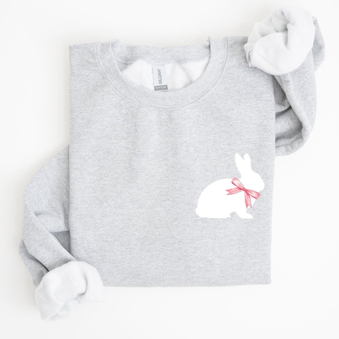 Bunny Wearing A Bow, Pocket Print, Easter Rabbit Sweatshirt