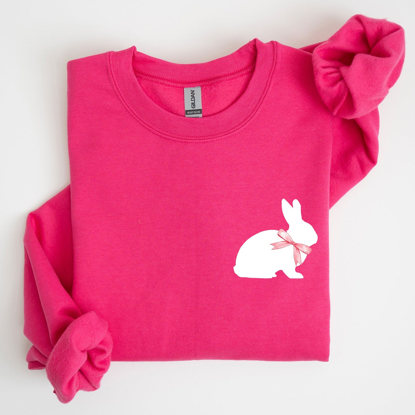 Bunny Wearing A Bow, Pocket Print, Easter Rabbit Sweatshirt