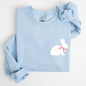 Bunny Wearing A Bow, Pocket Print, Easter Rabbit Sweatshirt