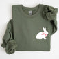 Bunny Wearing A Bow, Pocket Print, Easter Rabbit Sweatshirt