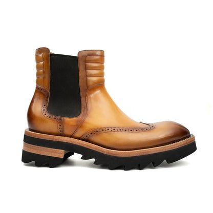 Burnished Brogue Platform Chelsea