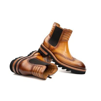 Burnished Brogue Platform Chelsea