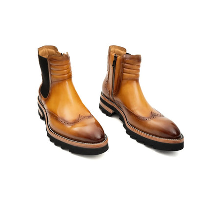 Burnished Brogue Platform Chelsea