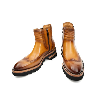 Burnished Brogue Platform Chelsea