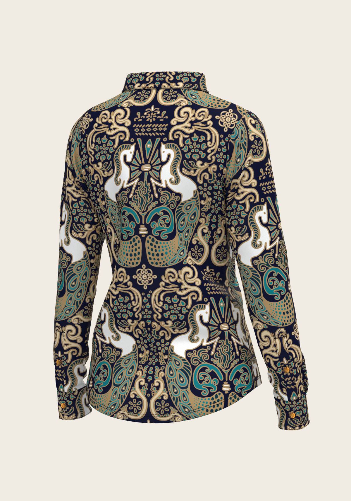 Mermaid Horses Ladies Button Shirt