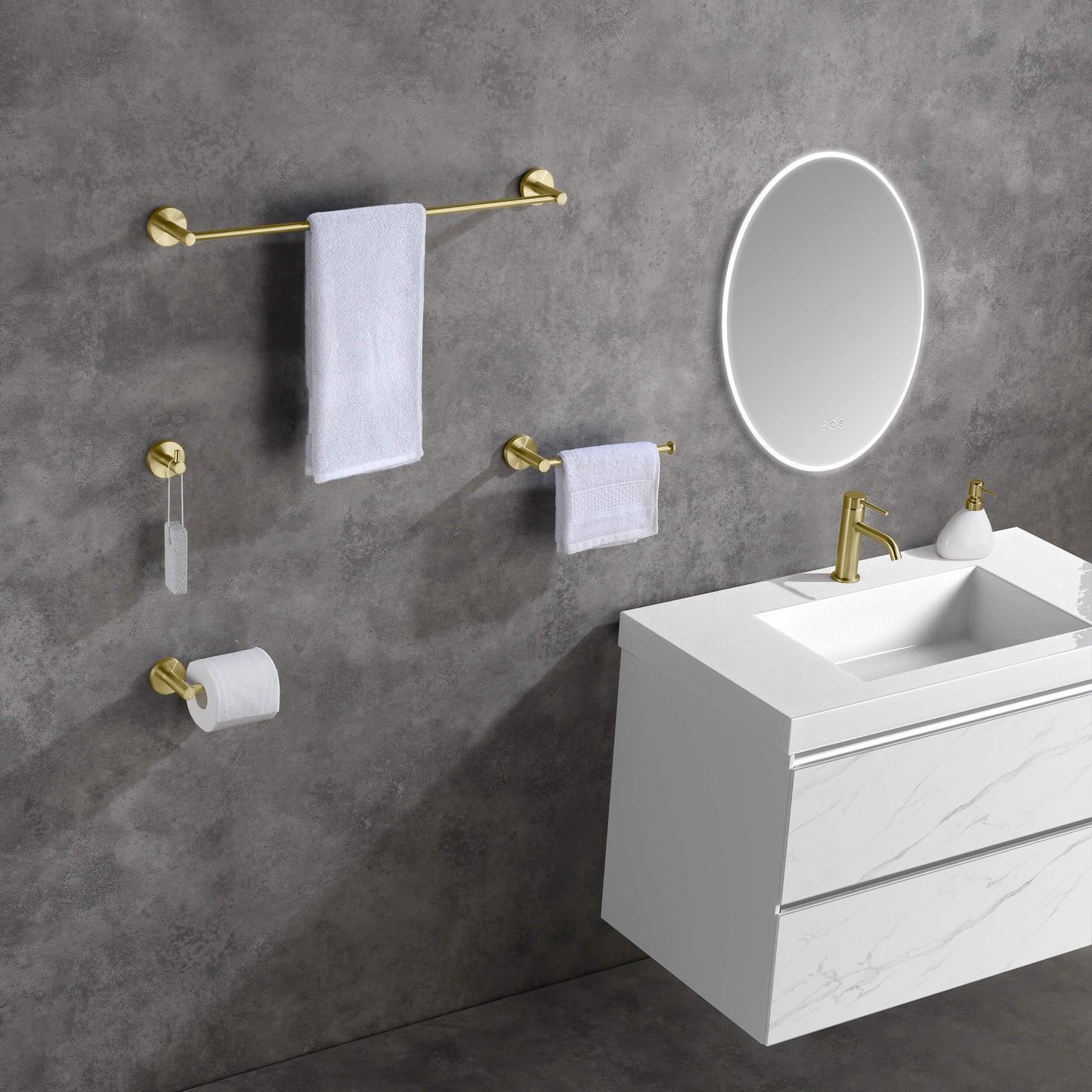 Halo 5 Piece Bathroom Hardware Set 1