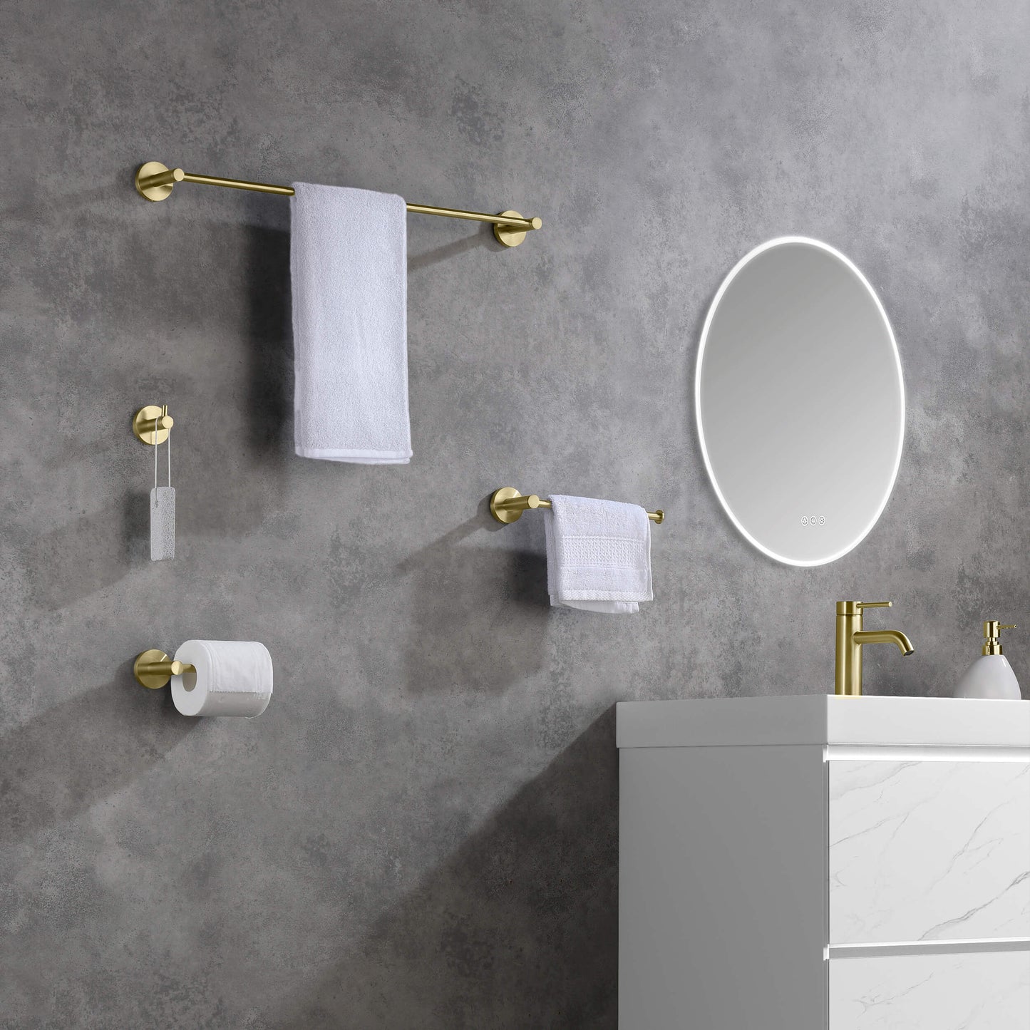Halo 4-Piece Bathroom Hardware Set 1