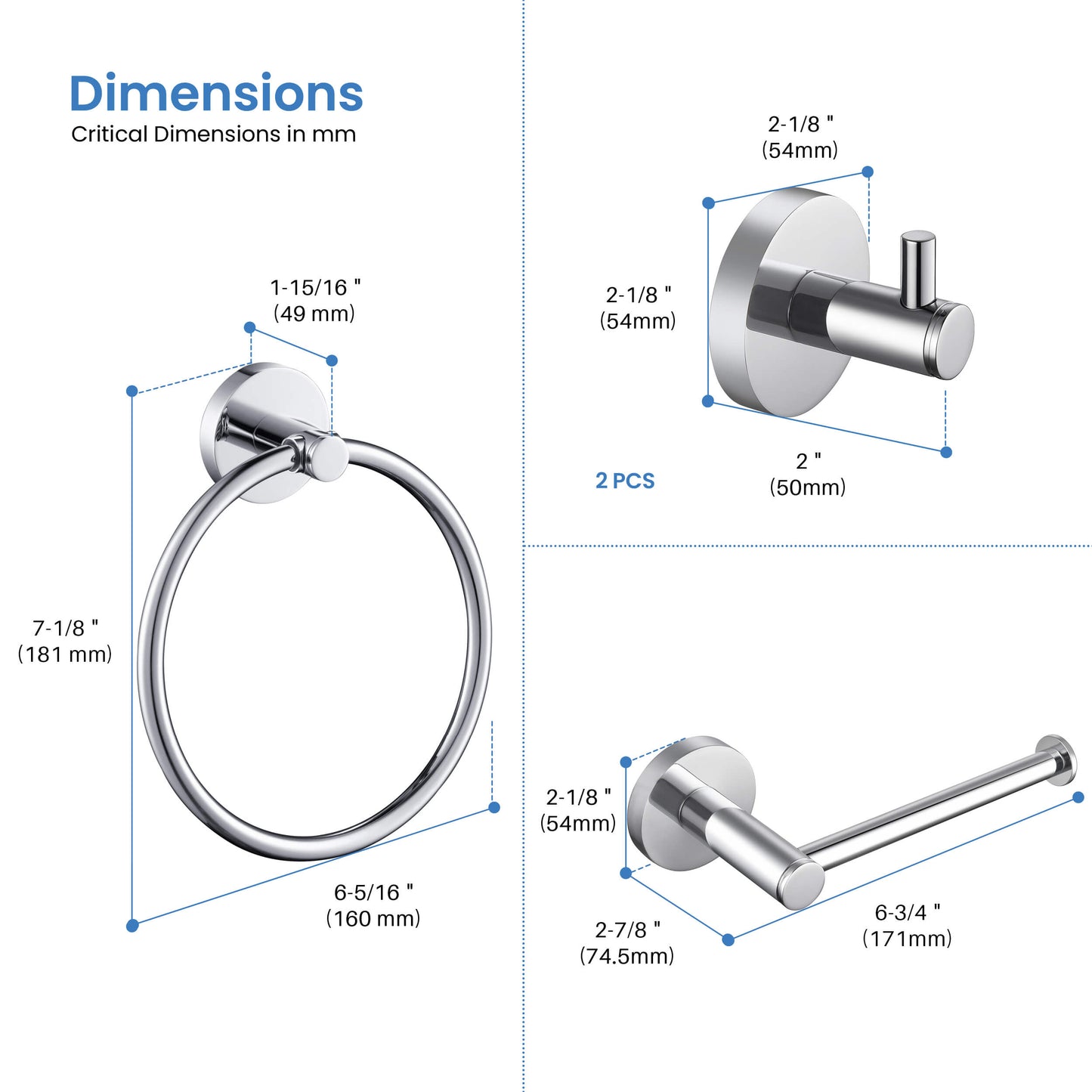 Halo 4-Piece Bathroom Hardware Set 2