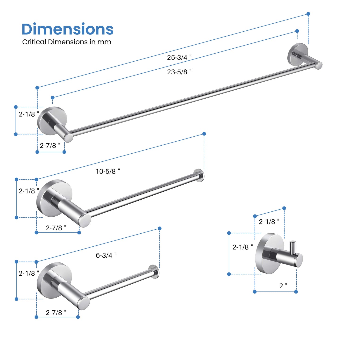 Halo 4-Piece Bathroom Hardware Set 1