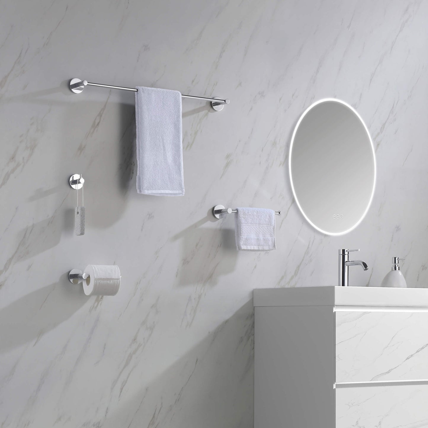 Halo 5 Piece Bathroom Hardware Set 1