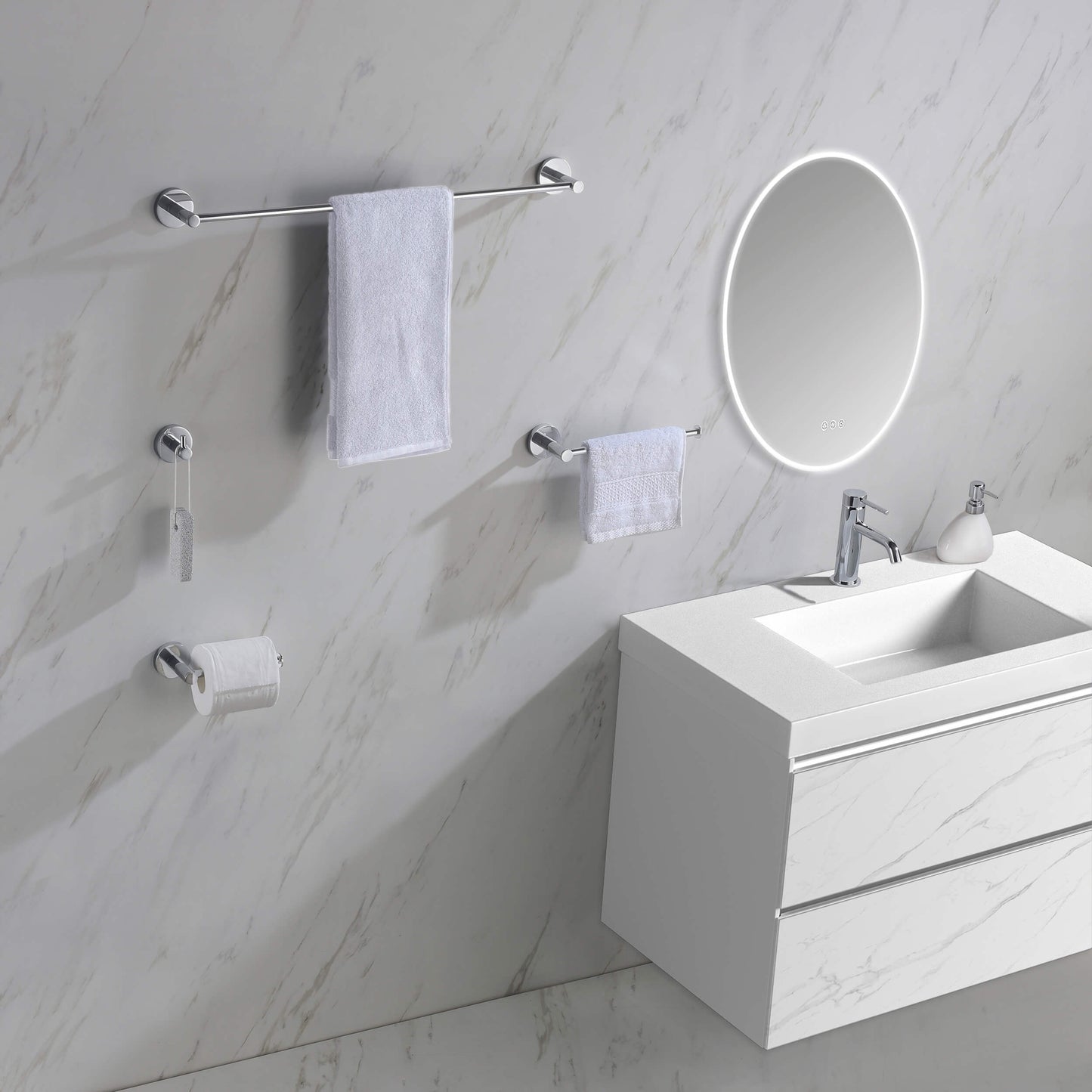 Halo 5 Piece Bathroom Hardware Set 1