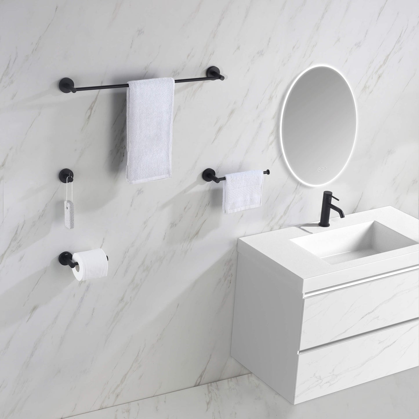 Halo 4-Piece Bathroom Hardware Set 1