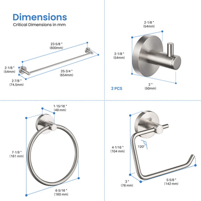 Halo 5 Piece Bathroom Hardware Set 3