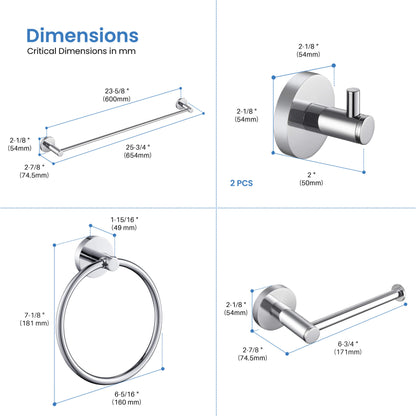 Halo 5 Piece Bathroom Hardware Set 2