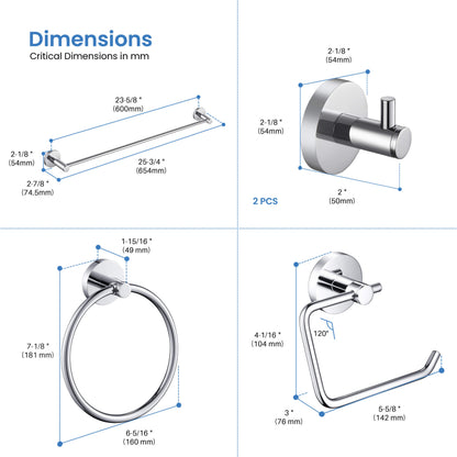 Halo 5 Piece Bathroom Hardware Set 3