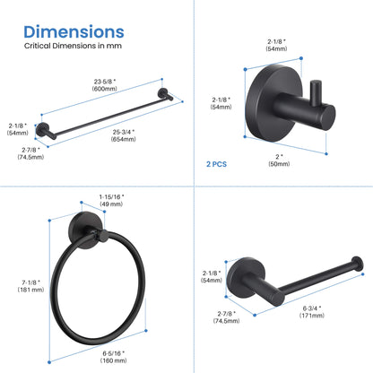 Halo 5 Piece Bathroom Hardware Set 2